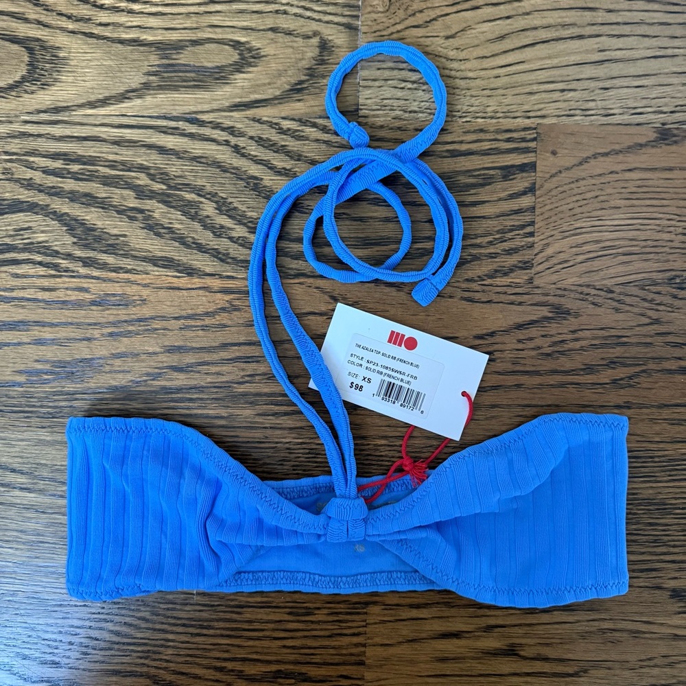 Solid & Striped Azalea French Blue Rib Bikini Top